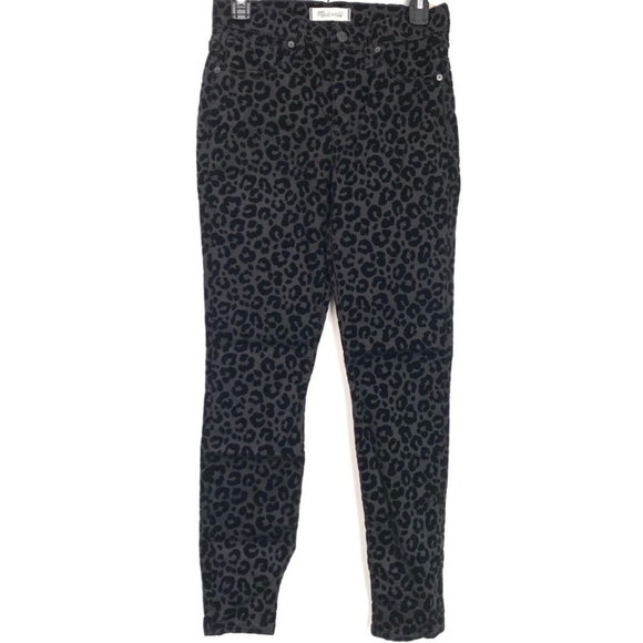 NWT MADEWELL 9" Mid Rise Black Leopard Skinny Jean - Picture 8 of 16